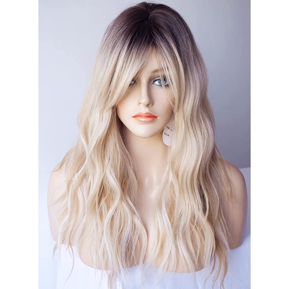 Black Roots Blonde  Wig